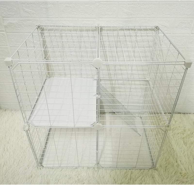 FDSDEFEN Cat Cage Indoor DIY Cat Playpen Detachable Metal Wire Kennels Indoor Cat Enclosures DIY Playpen Metal Kennel (2 Tier) - Image 2